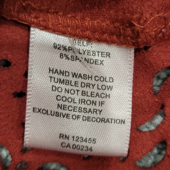 Design Lab Small Suede Short Sleeve Blouse Top Rusty Red Burgundy Lasercut - Picture 8 of 8